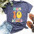 Mom Of The Birthday Girl Boy Double Digits 10Th Birthday Bella Canvas T-shirt Heather Navy