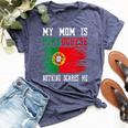 My Mom Is Portuguese Nothing Scares Me Vintage Portugal Flag Bella Canvas T-shirt Heather Navy