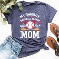 Mom T Ball Player My Favorite Baseball Player Calls Me Mom Bella Canvas T-shirt Heather Navy