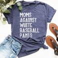 Moms Against White Baseball Pants Mommy Mama Women Bella Canvas T-shirt Heather Navy