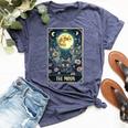 The Moon Tarot Card Three Cats Moon Flower Cute Cat Moon Bella Canvas T-shirt Heather Navy