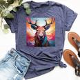 Moose Colorful Graphic Bella Canvas T-shirt Heather Navy