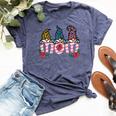 Gnomes Mom Cute Mama Mommy Floral Garden Women Bella Canvas T-shirt Heather Navy