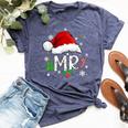 Mr And Mrs Santa Couple Wife Husband Matching Ugly Christmas Bella Canvas T-shirt Heather Navy