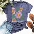 No Rain No Flowers Boho Wildflowers Plants Floral Garden Bella Canvas T-shirt Heather Navy