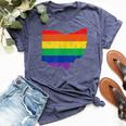Ohio Map Gay Pride Rainbow Flag Lgbt Support Bella Canvas T-shirt Heather Navy