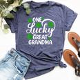 One Lucky Great Grandma St Patrick's Day Shamrocks Bella Canvas T-shirt Heather Navy