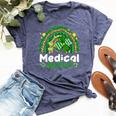 One Lucky Medical Assistant Rainbow St Patrick's Day Bella Canvas T-shirt Heather Navy