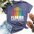 Original Dania Beach Retro Sunset Fl Beach Lifestyle Dania Bella Canvas T-shirt Heather Navy