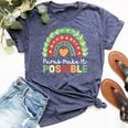 Paras Make It Possible Paraprofessional Rainbow Heart Cute Bella Canvas T-shirt Heather Navy