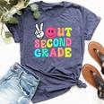 Peace Out 2Nd Grade Graduation Class 2024 Last Day Of School Bella Canvas T-shirt Heather Navy