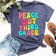 Peace Out Third Grade Last Day Of School 3Rd Grade Teacher Bella Canvas T-shirt Heather Navy