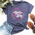 Pink Retro Girl's Trip Memories 2024 Besties Travel Together Bella Canvas T-shirt Heather Navy