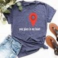 Your Place In My Heart- For Mom And Dad -Valentine's Day Bella Canvas T-shirt Heather Navy