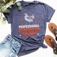 Professional Chicken Chaser Farmer Chickens Lover Farm Bella Canvas T-shirt Heather Navy