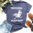 Professional Chicken Chaser Farmer Chicken Farm Bella Canvas T-shirt Heather Navy