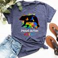Proud Autism Mom Autism Awareness Puzzle Mom Mother Bella Canvas T-shirt Heather Navy