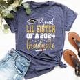 Proud Lil Sister Of A 2024 Graduate Class Senior Graduation Bella Canvas T-shirt Heather Navy