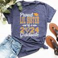 Proud Lil Sister Of A Class Of 2024 Graduate Graduation Bella Canvas T-shirt Heather Navy