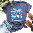 Proud Mom Of 2024 8Th Grade Graduate Family Middle School Bella Canvas T-shirt Heather Navy