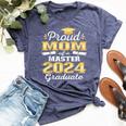 Proud Mom Of 2024 Class Master Graduate Family Graduation Bella Canvas T-shirt Heather Navy