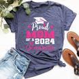 Proud Mom Of 2024 Graduate Senior Mother College Graduation Bella Canvas T-shirt Heather Navy
