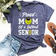Proud Mom Of A Softball Senior 2024 Class Of 24 Graduation Bella Canvas T-shirt Heather Navy