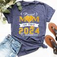 Proud Mom Of Two 2024 Graduates Mother Class Of 2024 Senior Bella Canvas T-shirt Heather Navy