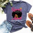 A Queen Was Born In April Birthday Afro Girl Black Woman Bella Canvas T-shirt Heather Navy