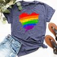 Rainbow Heart Lgbt Ally Lgbtq Lesbian Transgender Gay Pride Bella Canvas T-shirt Heather Navy