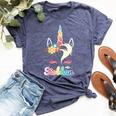 Rainbow Unicorn Siobhan Apparel Custom Name For Girls Bella Canvas T-shirt Heather Navy