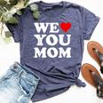 Red Heart We Love You Mom Bella Canvas T-shirt Heather Navy