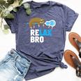 Relax Bro Lacrosse Lax Sloth Bella Canvas T-shirt Heather Navy