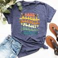 Retro Groovy Save Bees Rescue Animals Recycle Earth Day 2024 Bella Canvas T-shirt Heather Navy