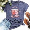 Retro Groovy Valentines I Love You A Latte Coffee Lover Bella Canvas T-shirt Heather Navy