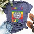 Retro Lgbt Rainbow Flag Hail Gay Satan Lgbt Goth Gay Pride Bella Canvas T-shirt Heather Navy