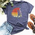 Retro Mountain Climber Vintage T-Rex Rock Climbing Bella Canvas T-shirt Heather Navy