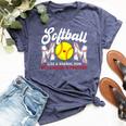 Retro Softball Mom Like A Normal Mom But Louder And Prouder Bella Canvas T-shirt Heather Navy