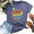 Retro Student Council Vibes Groovy School Student Council Bella Canvas T-shirt Heather Navy