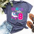 Rollin' Into 8 Roller Skating Rink 8Th Birthday Party Girls Bella Canvas T-shirt Heather Navy