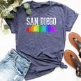 San Diego Skyline Rainbow Gay Pride Month California Bella Canvas T-shirt Heather Navy