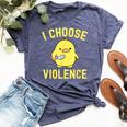 Sarcastic I Choose Violence Duck Saying Duck Bella Canvas T-shirt Heather Navy