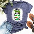 Scout Cookie Mom Girl Troop Messy Bun Sunglasses Bella Canvas T-shirt Heather Navy