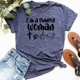 Im A Simple Woman Cross Dog Cat Coffee Horse Christian Women Bella Canvas T-shirt Heather Navy