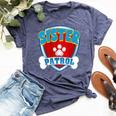 Sister Of The Birthday Boy Girl Dog Paw Family Matching Bella Canvas T-shirt Heather Navy