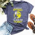 My Sister Plays Softball I'm Here For The Snacks Bella Canvas T-shirt Heather Navy
