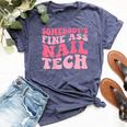 Somebody's Fine Ass Nail Tech Groovy Manicurist Nail Polish Bella Canvas T-shirt Heather Navy