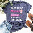 Soon To Be Mommy Est 2023 Baby Shower Girl Loading Family Bella Canvas T-shirt Heather Navy