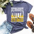 Straight Outta 5Th Grade Graduation Teachers Boys Girls Bella Canvas T-shirt Heather Navy