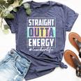Straight Outta Energy Teacher Life Tie Dye Last Day School Bella Canvas T-shirt Heather Navy